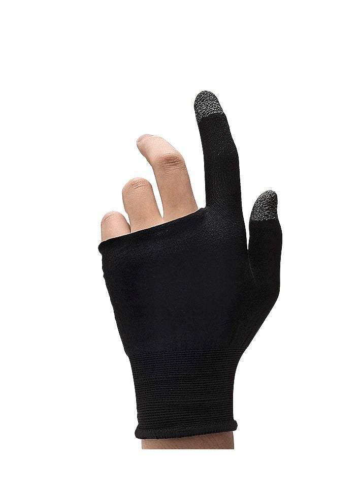 MEMO Carbon Fiber Two-Finger Gaming Glove – High Sensitivity Touch, Breathable & Sweat-Proof, Anti-Slip Design for Smooth & Precise Control – Compatible with iPhone, iPad, RedMagic, Samsung – Ideal for PUBG, COD & FPS Gaming (1 Pair - 2 PCS)