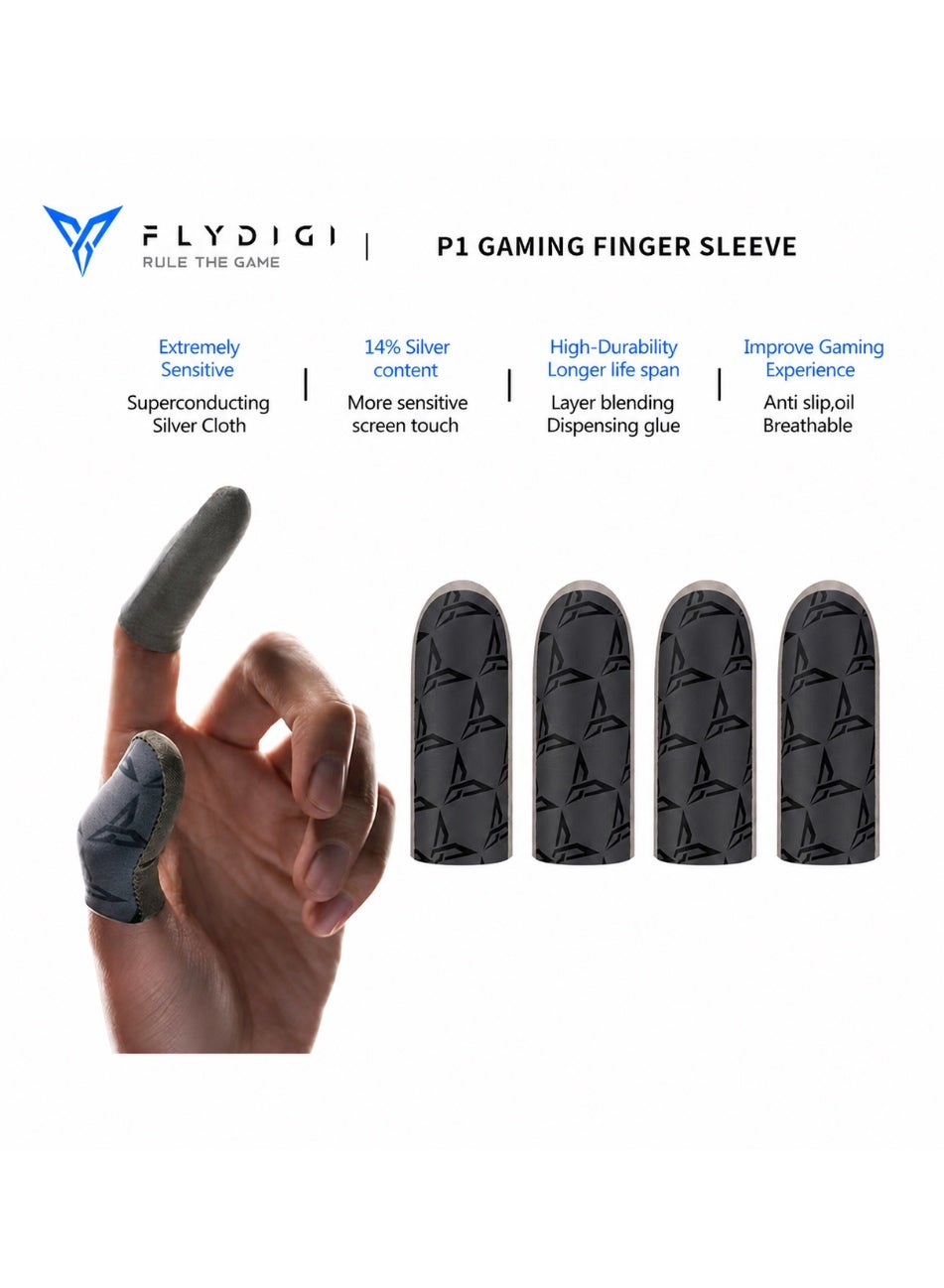 Flydigi Original 4 P1 Silver Cloth (2 pairs) Gaming Finger Sleeves, Ultra-Thin 0