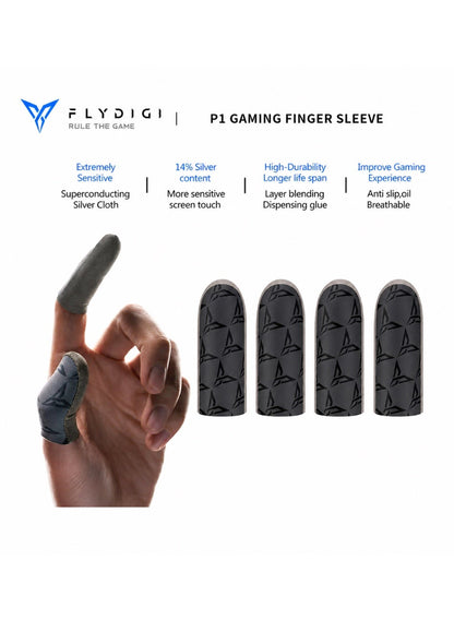 Flydigi Original 4 P1 Silver Cloth (2 pairs) Gaming Finger Sleeves, Ultra-Thin 0