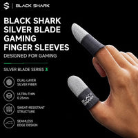 Black Shark Gaming Finger Sleeves, Sweatproof Gaming Gloves Fingertip Silvercloth – Pro Finger Sleeves for Mobile/iPad Gaming ( 1 Pair - 2 pcs)