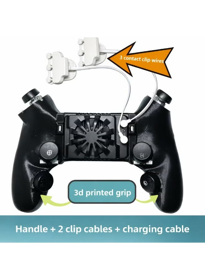 Mobile Piano 6-Finger Automatic Gaming Triggers with Integrated Cooler – Laser Precision Controller, Ultra-Fast Response, No Screen Blocking, Compatible with iPhone, RedMagic, Samsung & All Smartphones, Ideal for PUBG Mobile & Other Games