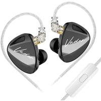 Z Vader IEM High-Resolution Triple Driver In-Ear Monitor Earphones, HiFi IEM with 4-Level Custom Tuning, Electronic Crossover Filter, 0.75mm 2-Pin Wired Earbuds with Mic, Deep Bass Studio Sound for Gaming & Music - (High Resolution Version, With Mic)