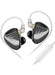 Z Vader IEM High-Resolution Triple Driver In-Ear Monitor Earphones, HiFi IEM with 4-Level Custom Tuning, Electronic Crossover Filter, 0.75mm 2-Pin Wired Earbuds with Mic, Deep Bass Studio Sound for Gaming & Music - (High Resolution Version, With Mic)