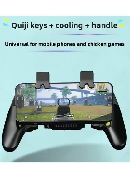Mobile Piano 6-Finger Automatic Gaming Triggers with Integrated Cooler – Laser Precision Controller, Ultra-Fast Response, No Screen Blocking, Compatible with iPhone, RedMagic, Samsung & All Smartphones, Ideal for PUBG Mobile & Other Games