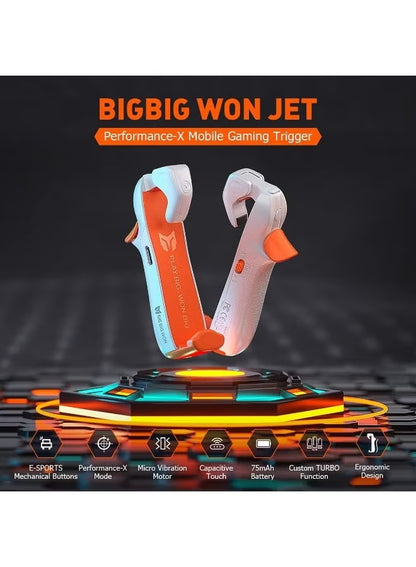 BIGBIG WON Automatic Laser Gaming Mobile Triggers, Super Fast Shooting, 75mAh long-lasting battery,High-Frequency Burst Mode, Alloy Buttons, iPhone/Android Compatible, PUBG Battlefield Accessory - 2 pieces left and right