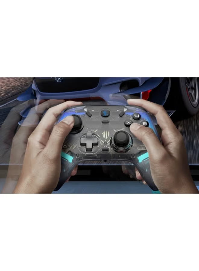 REDMAGIC Cyber Wireless Gaming Controller 1000Hz – RGB Gamepad with Hall Effect Joysticks & Triggers, 3-Mode Connection (Wired / Bluetooth / 2.4G), Aluminum Charging Dock, Turbo & Macro, Compatible with PC, Android, iOS, Tablet, Smart TV & Nintendo Switch