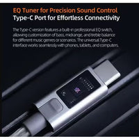 KZ M2 Type-C 0.78mm Silver-Plated Earphone Upgrade Cable, featuring Dual Microphones, High-Performance DAC Chip, Hi-Fi Audio Decoding, and Adjustable Sound Modes. Premium 0.78mm Type-C IEM Cable compatible with KZ ZS10 Pro 2 and other 0.78mm pin earphones