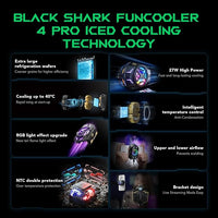 Black Shark FunCooler 4 Pro Phone Cooler + magnetic sheet – Compatible with 67-88mm iPhone and Android Phones – For Phone Use Only (LEBANON ONLY)