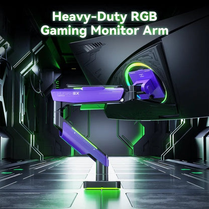 Humanex Humanex Premium Professional RGB Gaming Monitor Arm, Heavy Duty Single M