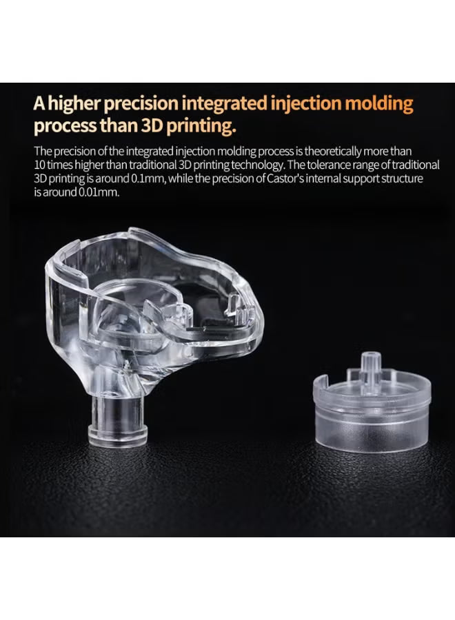 Z Castor IEM Harman Target Version With Improved Bass Version IEM In-Ear Earphones – Dual Dynamic Drivers (10mm + 8mm), Tunable Sound with 4 Adjustment Switches (16 Profiles), Noise Isolating, 3.5mm, 0.75mm 2-Pin, Gray With Mic - Bass Version