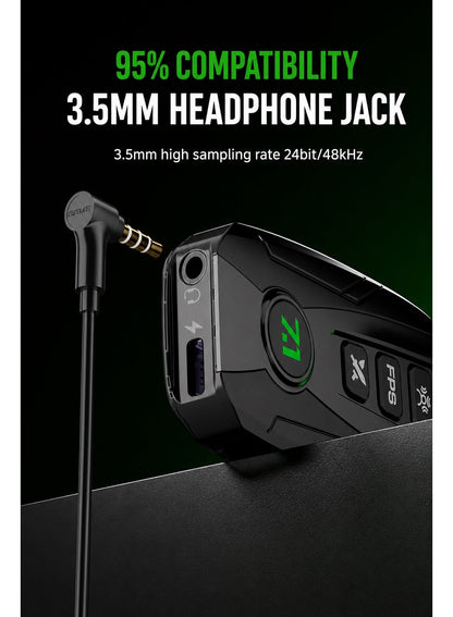 PIVA GS20 Gaming Adapter & Converter Hub Dongle, 7.1 Surround Sound Card with App Control, Type-C USB Hub, 3.5mm Audio, RGB Lighting, 60W Fast Charging, 480Mbps High-Speed Data Transfer – Compatible with RedMagic, iPad, iPhone & Laptops