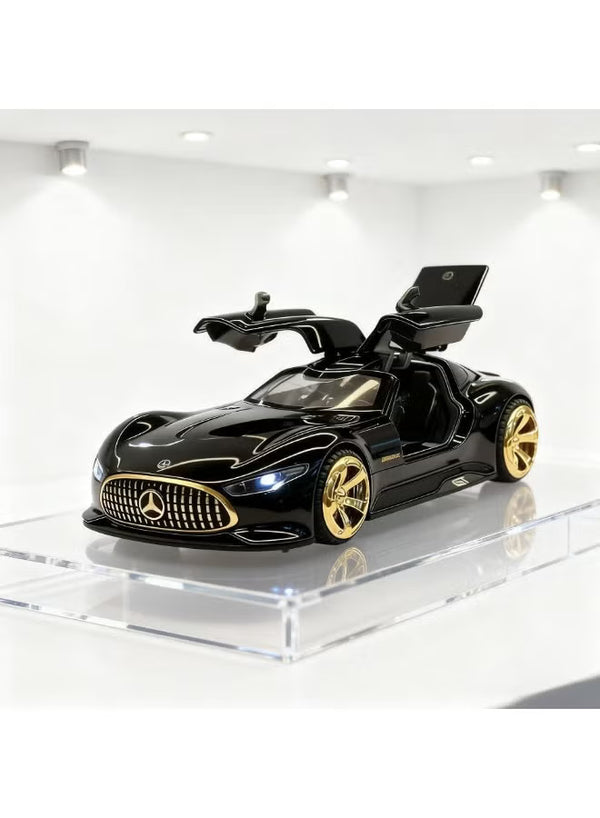Mercedes-Benz AMG Vision GT Concept – نموذج سيارة معدني متميز باللون الأسود مع أبواب جناح مفتوحة، مثالي للهدايا وديكور مكتب المنزل وغرف الأطفال والمجمعين