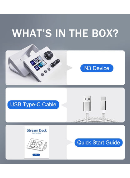 Mirabox N3 Stream Controller Deck V3 with 6 Programmable LCD Keys, 3 Multifuncti