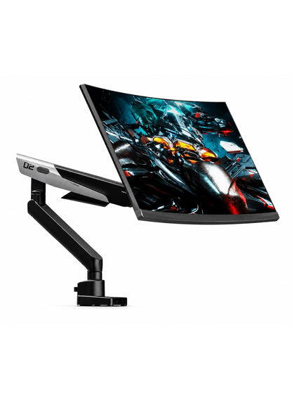 Monitor Arm and Stand for Gaming & Office, Single Monitor Desk Mount for 17–40” Screens, Supports up to 12kg, Full Motion Tilt, Swivel & 360° Rotation, VESA 75×75 / 100×100, Built-in Cable Management, C-Clamp & Grommet, By Humanex - Black