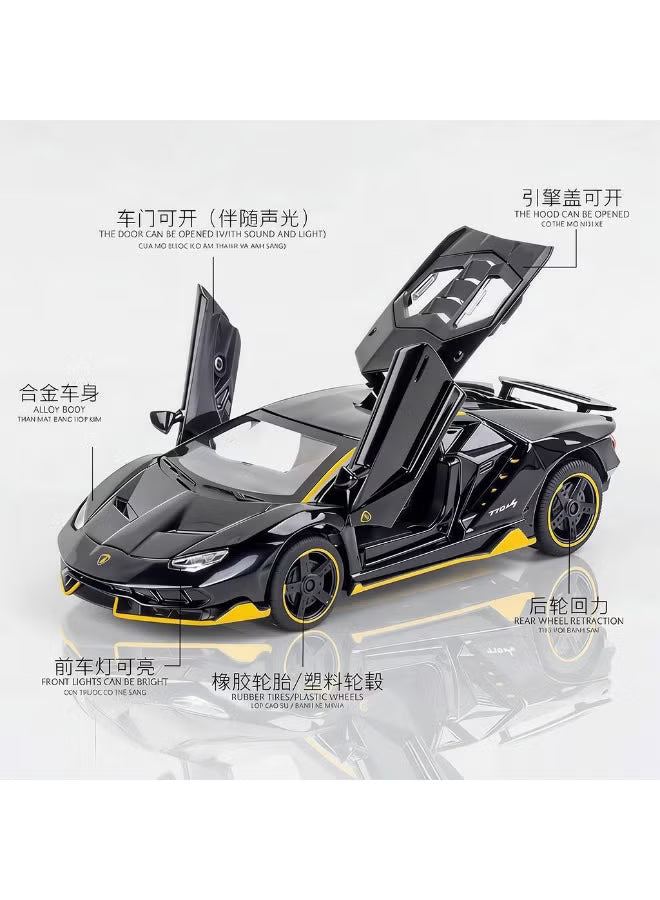 Lamborghini Centenario LP770-4 Concept – Premium Black and Gold Diecast Model Car with Opening Gullwing Doors, Perfect for Gifts, Office Desk Decoration, Kids’ Rooms, and Collectors