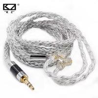 Z 784 Core Blue-Silver Mixed Silver-Plated Hi-Fi Audio Upgrade Cable, 3.5mm Plug, 2-Pin Connector, Low-Loss High-Purity Replacement Cable for KZ IEM Earphones