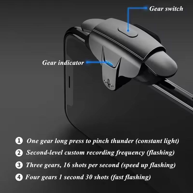 MEMO AK05 4 Finger Mobile Phone Sensitive Game Trigger for PUBG Aim Shooter L1 R1 ABS/Alloy Key Button for IOS Android Universal - MOBILE ONLY