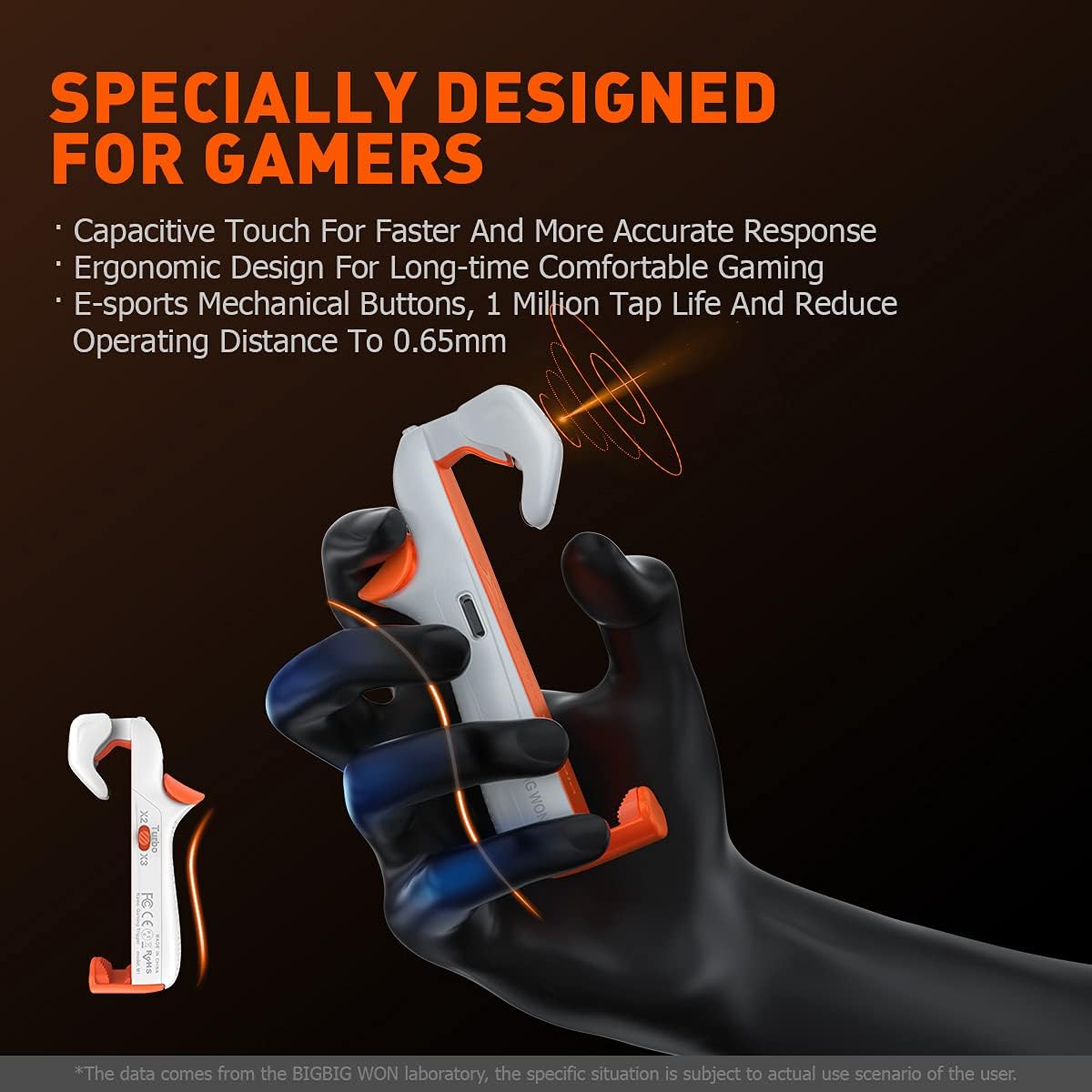 BIGBIG WON Mobile Gaming Triggers, Mobile Game Controllers Plug and Play for iOS and Android Phone 4.7-6.5 inches Game Trigger for PUBG/Fortnite/COD White (M1-1 Piece)