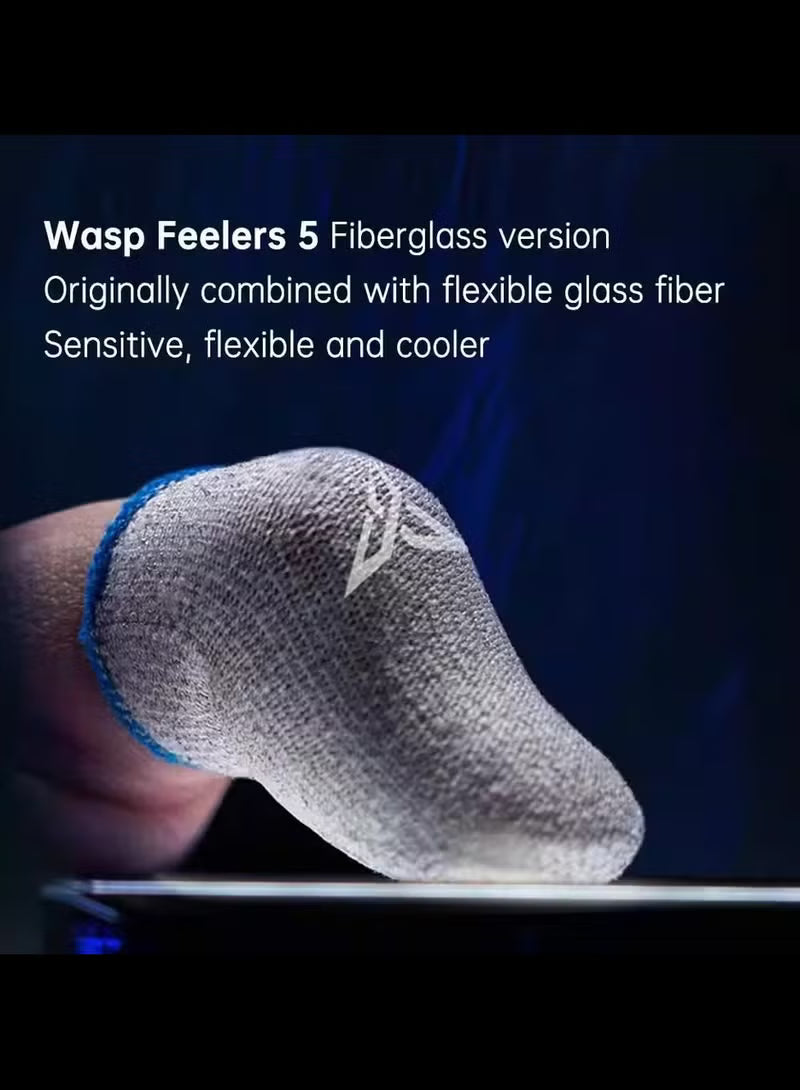 Flydigi Original Beehive V5 Flexible Fiberglass Gaming Finger Sleeves – Ultra-Smooth, High Sensitivity Touch, Sweat-Proof & Anti-Slip, Professional Mobile Gaming Thumb Sleeves – Compatible with iOS, Android, PUBG, COD & FPS Games (1 Pair - 2 PCS)