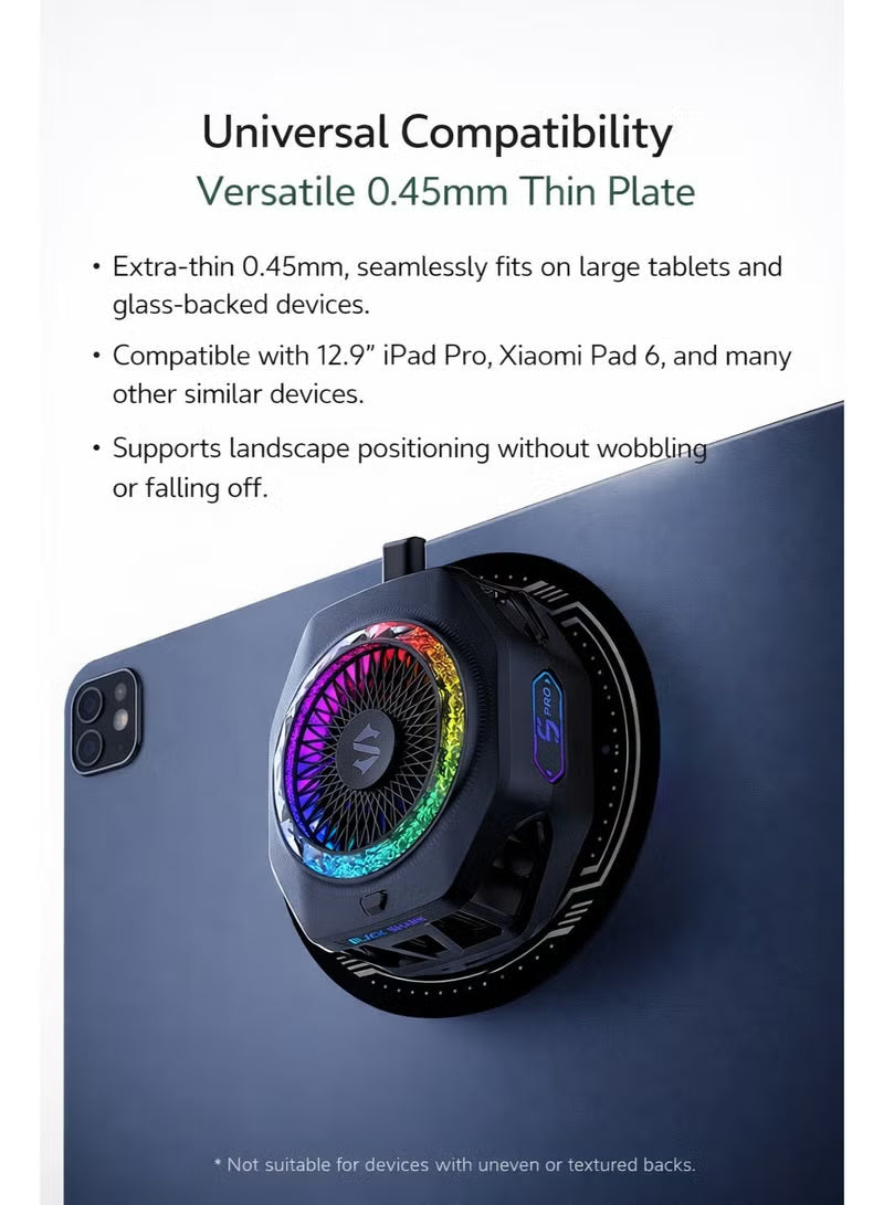 Magnetic Suction Sheet for Tablet Cooler by Black Shark, for Tablets, Thermally Conductive Steel Plate with Strong Adhesive, Compatible for Most Cooling Devices or Magnetic Attachments - for iPAD Pro, Xiaomi Pad, and many other Tablets