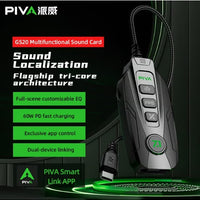 PIVA GS20 Gaming Adapter & Converter Hub Dongle, 7.1 Surround Sound Card with App Control, Type-C USB Hub, 3.5mm Audio, RGB Lighting, 60W Fast Charging, 480Mbps High-Speed Data Transfer – Compatible with RedMagic, iPad, iPhone & Laptops