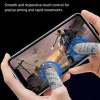 PIVA Dragon Scale Gaming Finger Sleeves – High Sensitivity Silver Fiber, Ultra-Thin & Lightweight, Anti-Sweat Breathable Touchscreen Finger Covers, Smooth & Lag-Free Control for PUBG Mobile, RedMagic, iPhone, iPad & Android (2 Pairs / 4 Pcs)