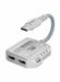 Plextone GS1 Type-C 2-in-1 Adapter Dongle, Dual Type-C Headphone & Charging Jacks with 60W Fast Charging, Hi-Res Audio, Zero Delay, Mic Supported, Plug-and-Play USB-C Converter – Compatible with iPhone, RedMagic, Samsung, iPad & Tablets