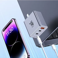 RedMagic 65W Fast Multi Charger, Compact 3-Port USB-C Power Adapter for Phones, Tablets & Laptops - WITH cable (US Version)