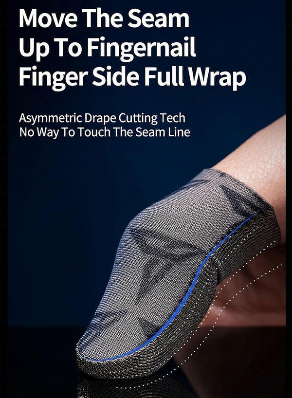 Flydigi Original 4 P1 Silver Cloth (2 pairs) Gaming Finger Sleeves, Ultra-Thin 0.3mm, Superconductive FlySilver Fabric, Zero-Lag Touch, Breathable & Sweat-Resistant – Compatible with iPhone, iPad, RedMagic, Samsung – PUBG, COD & FPS Gaming (1 pair - 2 PCS