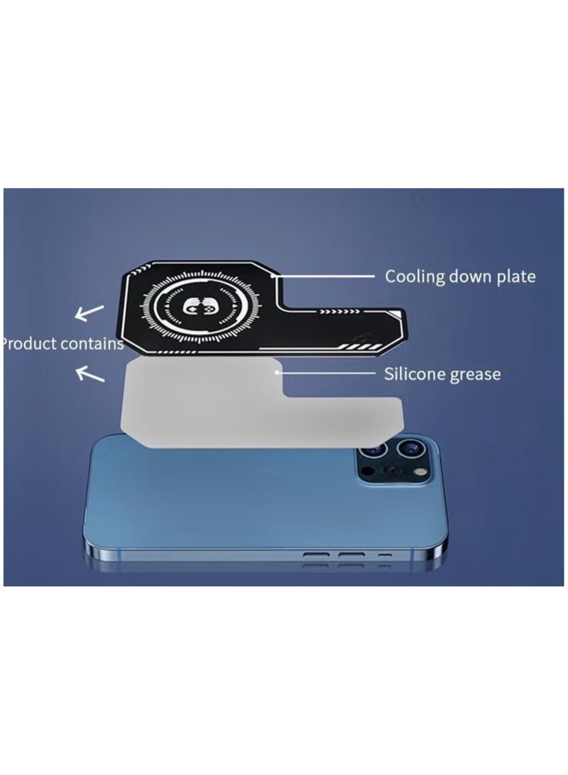 Magnetic Suction Sheet for Cell Phone Cooler by Legendary, for Phones and Tablets, Thermally Conductive Steel Plate with Strong Adhesive, Compatible for Most Cooling Devices or Magnetic Attachments for iPhone and iPad and Samsung and RedMagic