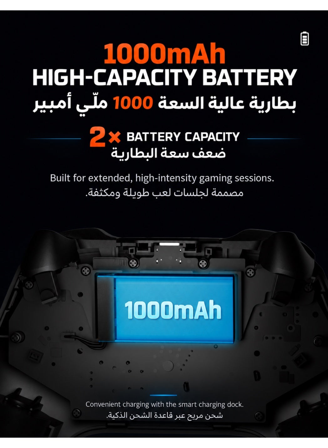 BIGBIG WON Gale Hall Gaming Controller, Wireless & Wired Gamepad, 2000-Level Precision Joysticks, 12-Bit ADC, Zero Dead Zone, Anti Stick Drift, 1000mAh Battery, Charging Dock, 2.4G Bluetooth, Gyroscope, Macro, for PC Switch iOS Android