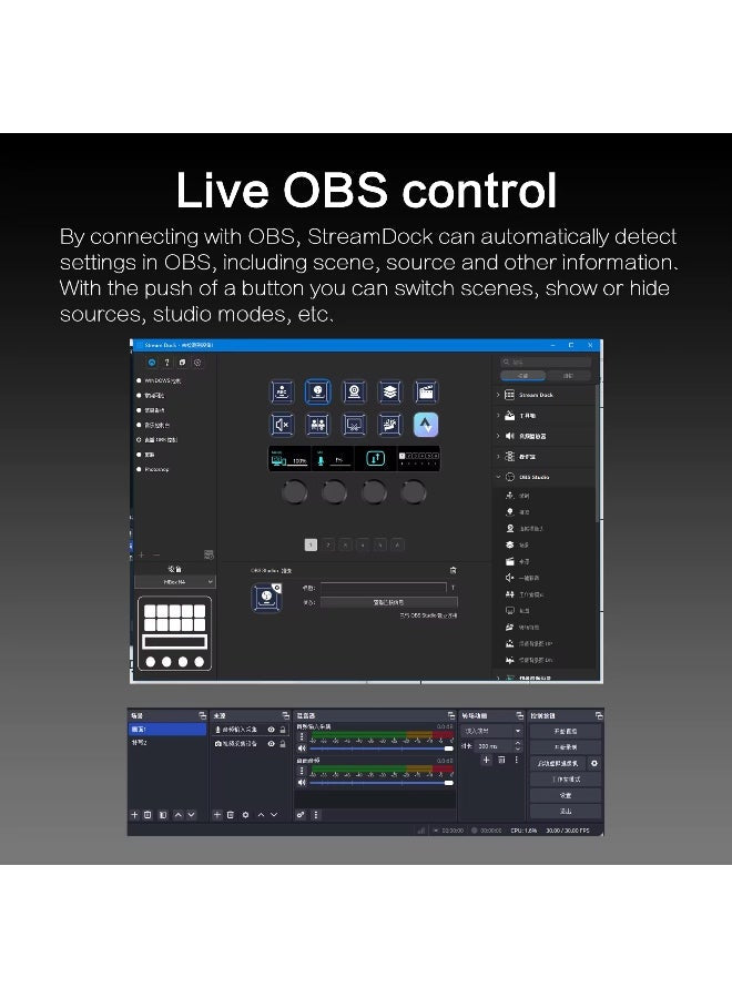 Mirabox N4 Stream Deck Controller with 10 Programmable LCD Keys, 4 Rotary Dials,