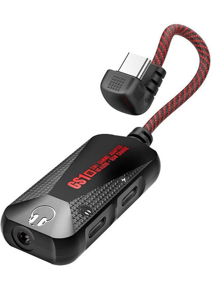 GS1 Type-C 3-in-1 Gaming Audio Adapter, 60W PD Fast Charging + 3.5mm Hi-Res Sound Card, Type-C to Aux Converter with Mic Support, Magnetic Design for Android, RedMagic, Black Shark, Xiaomi, Huawei, iPhone 15/16/17 Series, iPad, MacBook, Laptops