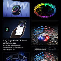 Phone Cooler Black Shark 5 Pro Magnetic Phone/Tablet Cooler – 35W Ultra-Cooling Gaming Fan with 45W Adapter, RGB LED, APP Smart Temperature Control, Detachable Handle – For iPhone, RedMagic, Samsung, Android, iPad & Tablets (Perfect for PUBG Mobile & COD)