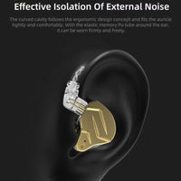KZ ZSN PRO X IEM Dual Driver 1BA+1DD Hybrid Metal Earphones HiFi in-Ear Monitor with Detachable Recessed 2Pin Cable, Zinc Alloy Panel (With Mic, BLUE)