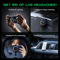 Black Shark Magnetic Phone Cooler 5 Pro - 18 Addressable RGB LEDs, Detachable Grip, APP-Controlled Thermostatic Cooling Fan for iPhone MagSafe/Android/iPad -Gaming/Streaming/Photography (LEBANON  ONLY)