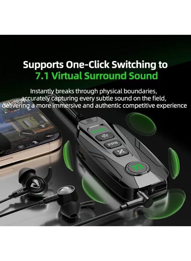 PIVA GS20 Gaming Adapter & Converter Hub Dongle, 7.1 Surround Sound Card with App Control, Type-C USB Hub, 3.5mm Audio, RGB Lighting, 60W Fast Charging, 480Mbps High-Speed Data Transfer – Compatible with RedMagic, iPad, iPhone & Laptops