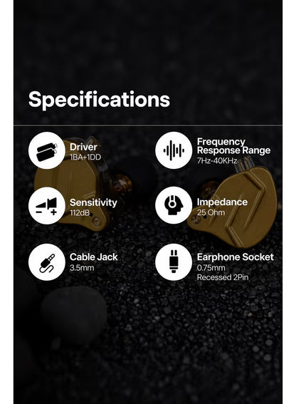 سماعات KZ ZSN PRO X IEM بمحرك مزدوج 1BA+1DD هجين معدنية، سماعات أذن HiFi مراقبة بأذن، مع كابل 2Pin قابل للفصل غير بارز، لوحة من سبائك الزنك (مع ميكروفون، ذهبي) - ذهبي