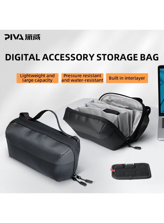 PIVA High-Capacity Gigantic Equipment Storage Bag – Digital Accessories Organizer for Cameras, Data Cables, Chargers, Phone Cases, Adapters, Capture Cards, Docking Stations & Headphones, Travel Tech Organizer Case