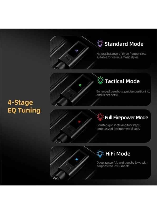 KZ AM02 Type-C to 3.5mm Gaming DAC Adapter and Headphone Amplifier with 4 EQ Mod