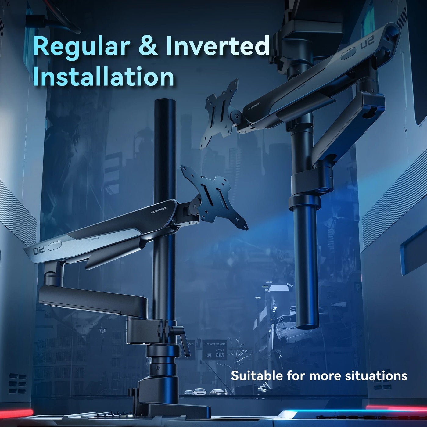 Humanex Humanex Premium Professional Gaming Monitor Arm, Single Monitor Desk Mou