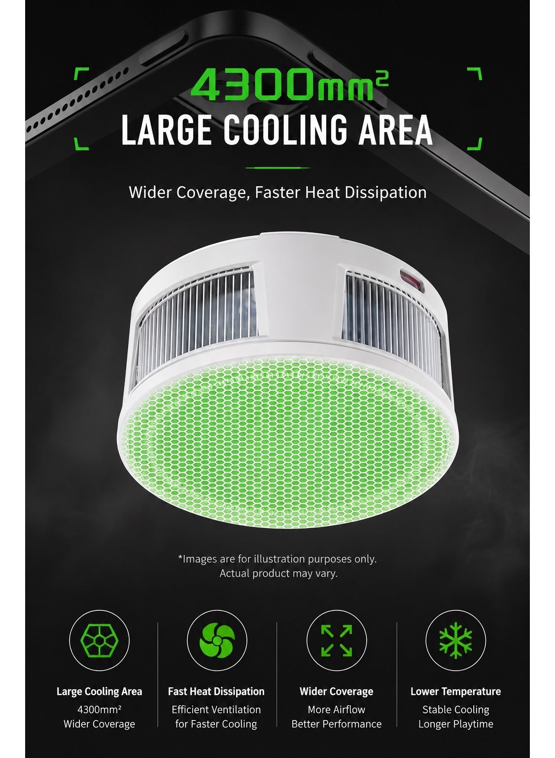 PIVA Titan T300 iPad Cooler, 40W Powerful Cooling, APP Smart Control, 360° Airfl