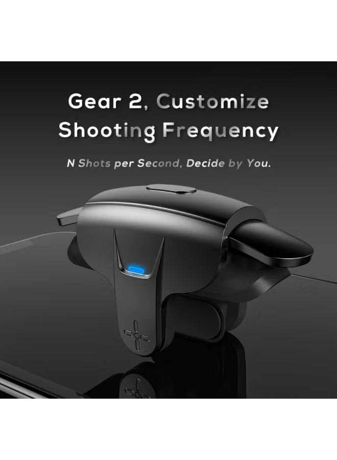 MEMO AK05 Automatic Laser Gaming Mobile Triggers, Super Fast Shooting, 25mah long lasting battery,High-Frequency Burst Mode, Alloy Buttons, IPhone/Android, Redmagic Compatible, PUBG Battlefield Accessory