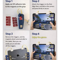 iPAD Piano Triggers Automatic 6-Finger Gaming Triggers for iPad & Tablets –Professional Magnetic Control, High Responsiveness, No Screen Blocking, Compatible with iPad Pro, RedMagic Astra, RedMagic Nova, and All iPads for PUBG Mobile
