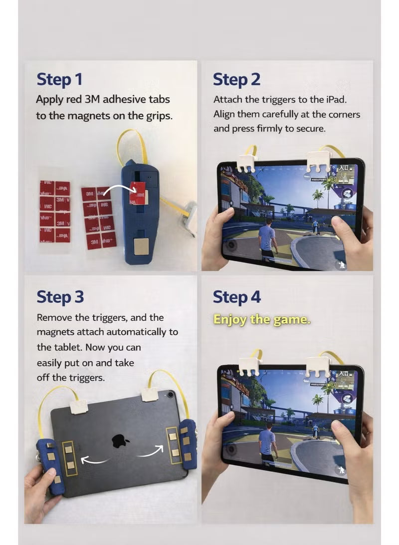 PAD Piano Triggers Automatic 8-Finger Gaming Triggers FV6 for iPad & Tablets –Professional Magnetic Control, High Responsiveness, No Screen Blocking, Compatible with iPad Pro, RedMagic Astra, RedMagic Nova, and All iPads for PUBG Mobile and Other Games