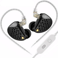 KZ AM16 IEM 16-Driver Bass Improved Armature In-Ear Monitor Earphones, HiFi Professional IEM with 3-Way Crossover, Ultra-Wide Frequency Response, 0.75 mm 2-Pin Cable, Studio-Grade Sound for Music & Gaming – Bass Improved Version with Mic