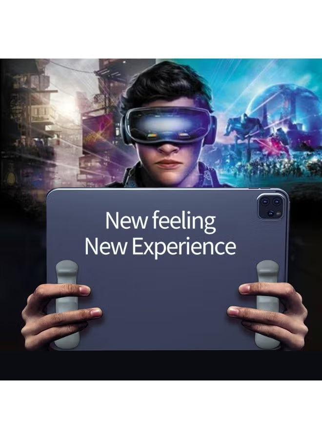 Plextone GP50 Tablet Gaming Grip, Multi-Finger Operation Silicone Handle, Non-Slip Soft Grip, Gyroscope Support, Washable Reusable Adhesive, Designed for Tablet Gamers