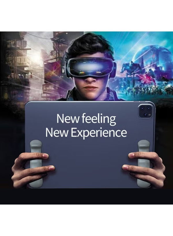 Plextone GP50 Tablet Gaming Grip, Multi-Finger Operation Silicone Handle, Non-Slip Soft Grip, Gyroscope Support, Washable Reusable Adhesive, Designed for Tablet Gamers