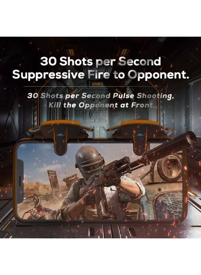 MEMO AK05 Automatic Laser Gaming Mobile Triggers, Super Fast Shooting, 25mah long lasting battery,High-Frequency Burst Mode, Alloy Buttons, IPhone/Android, Redmagic Compatible, PUBG Battlefield Accessory
