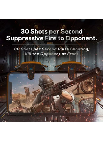 MEMO AK05 Automatic Laser Gaming Mobile Triggers, Super Fast Shooting, 25mah long lasting battery,High-Frequency Burst Mode, Alloy Buttons, IPhone/Android, Redmagic Compatible, PUBG Battlefield Accessory
